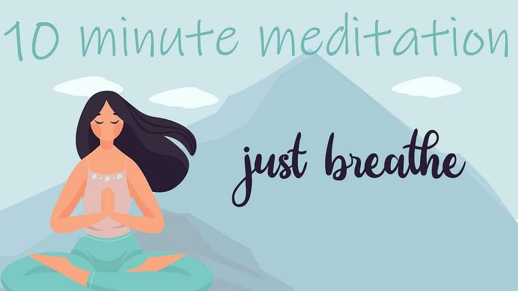 A woman doing meditation in the mountains