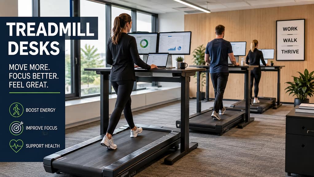 People Walking and Working At Treadmill Desks-The Ultimate Desk Workout Hack Everyone's Talking About
