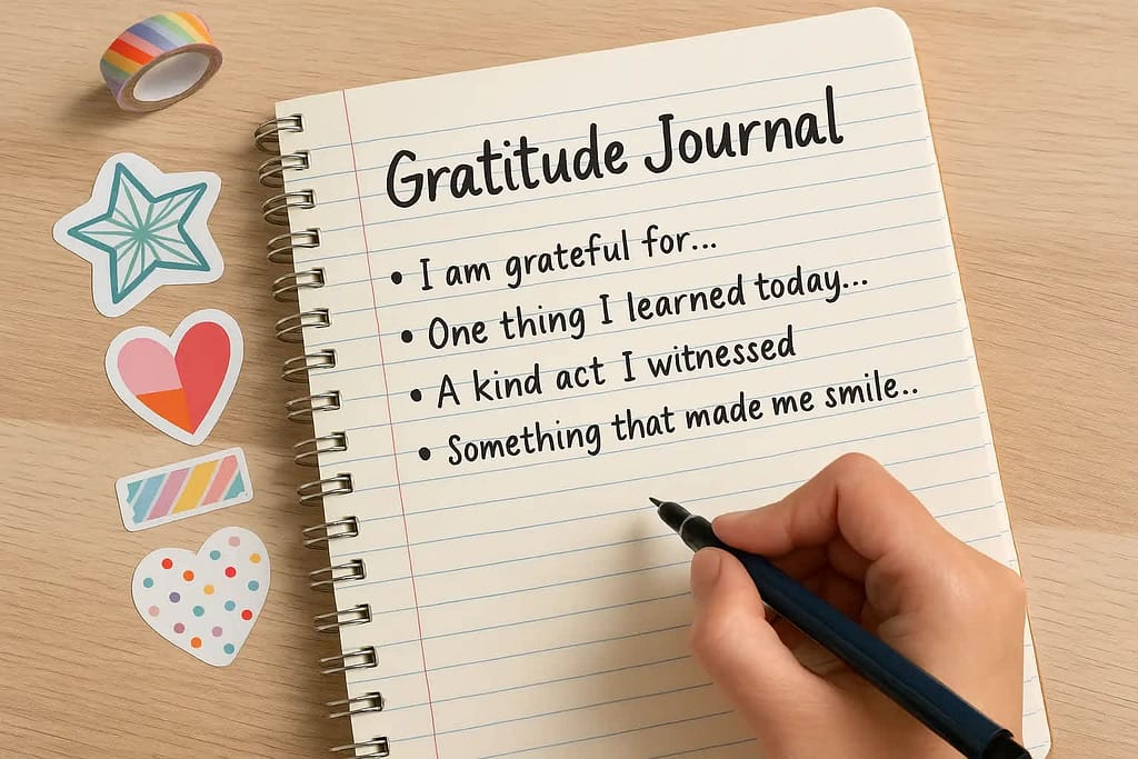 A person writing in a journal