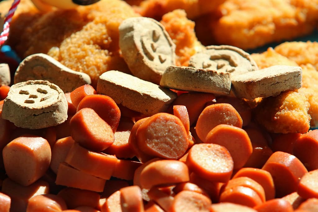 Pile of sliced hot dogs and chicken nuggets-How to Lose Weight Without Going to the Gym