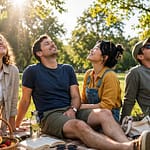Two men and Two women sitting in the sun in a park-The Hidden Health Benefits of Sunlight Most People Don’t Know
