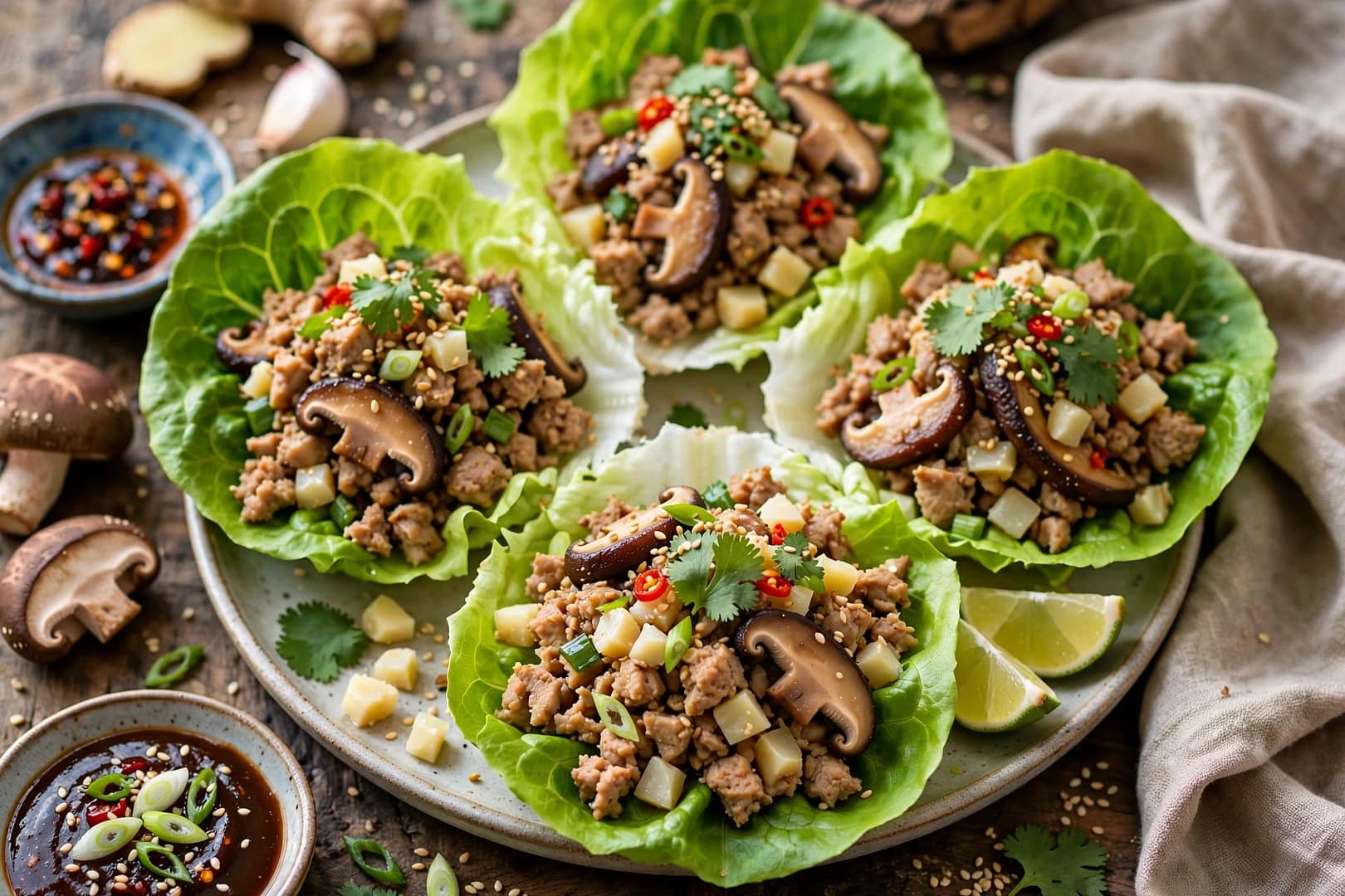 Lemongrass Turkey Lettuce Wraps Meal